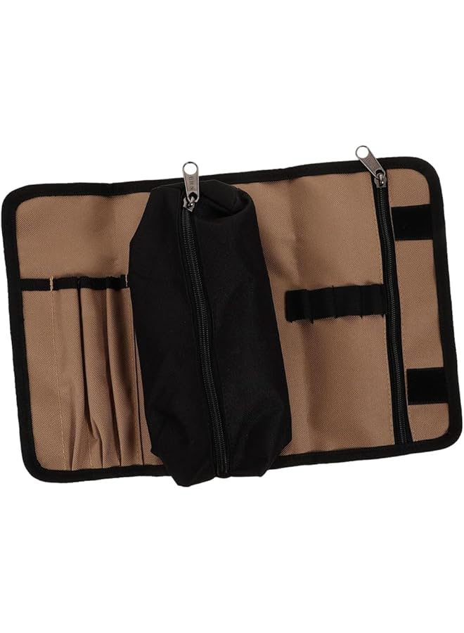 PROMASS promass Roll Hand Tool Bag, Canvas Zipper Pouch Multi Function Pencil Case, 600D Oxford Fabric Portable Tool Pouch, Storage Bag, Wrench Roll Up Tool Bag for Electrician, Plumber, Carpenter 