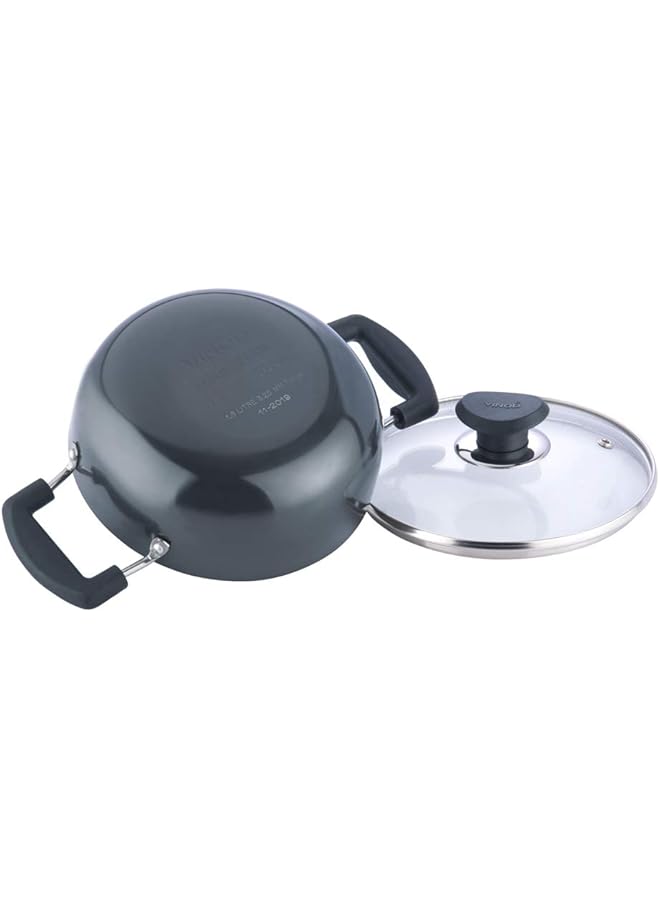 فينود قدر عميق من الألمنيوم المؤكسد الصلب مع غطاء زجاجي 20 سم، 2.1 لتر، غير قابل للحث - Image 3