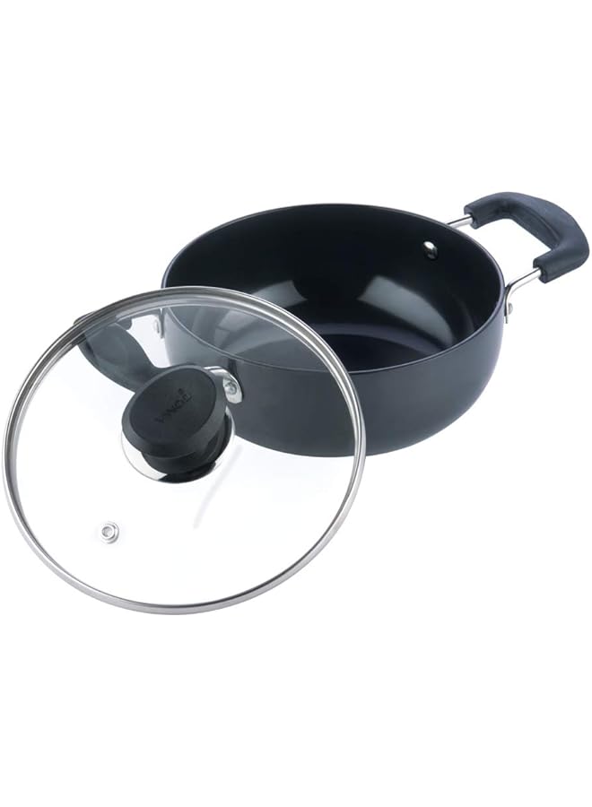 فينود قدر عميق من الألمنيوم المؤكسد الصلب مع غطاء زجاجي 20 سم، 2.1 لتر، غير قابل للحث - Image 2