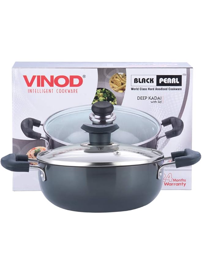 فينود قدر عميق من الألمنيوم المؤكسد الصلب مع غطاء زجاجي 20 سم، 2.1 لتر، غير قابل للحث - Image 5