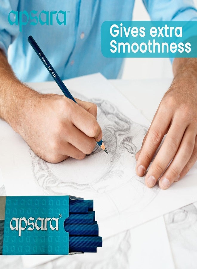 Apsara Drawing Pencils 8B, Special Impregnated Lead, Extra Smoothness While Using, Useful For Drawing, Sketching, Shading And Drafting, Superior Lead Quality (Pack Of 10), Ink Black - Image 3