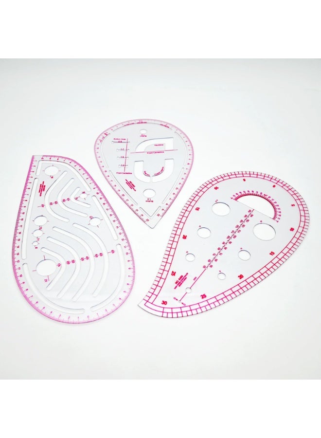 دايتويز مجموعة مسطرة خياطة مترية شفافة أنيقة، مسطرة بنمط منحنى فرنسي للمبتدئين والخياطين والمصممين والخياطة والتطريز والغرز المتقاطعة والكروشيه والحياكة، 9 قطع - Image 5