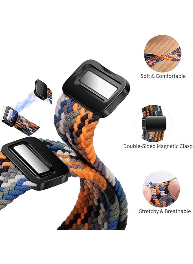 Huawei Watch GT3/GT2 Replace Bands, Adjustable Braided Solo Loop Stretchable Elastics Sport Wristband Nylon Band, for Women Men, 22MM (Colorful Cowboys) - Image 3