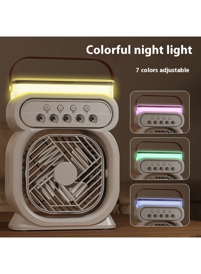 BlueFire Portable Mini Air Cooler Fan 3-in-1 Air Conditioner Humidifier with Water Spray, Rechargeable USB Battery Powered Table Cooling Fan with 3 Speeds, Night Light, Remote Control for Bedroom, Office, Car, RV, Garage, Outdoor Use – Energy Saving Personal Cooling Device - Image 3