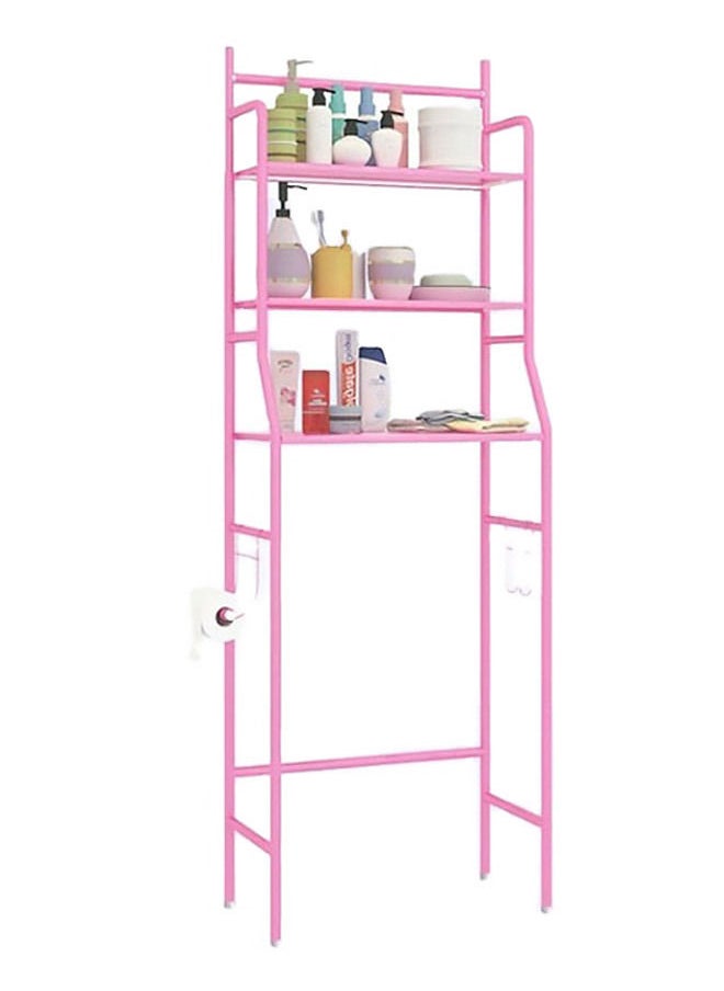 AGD Bathroom Storage Shelf Over the Toilet Three-Tier Metal Space Saving Pink  - Image 4