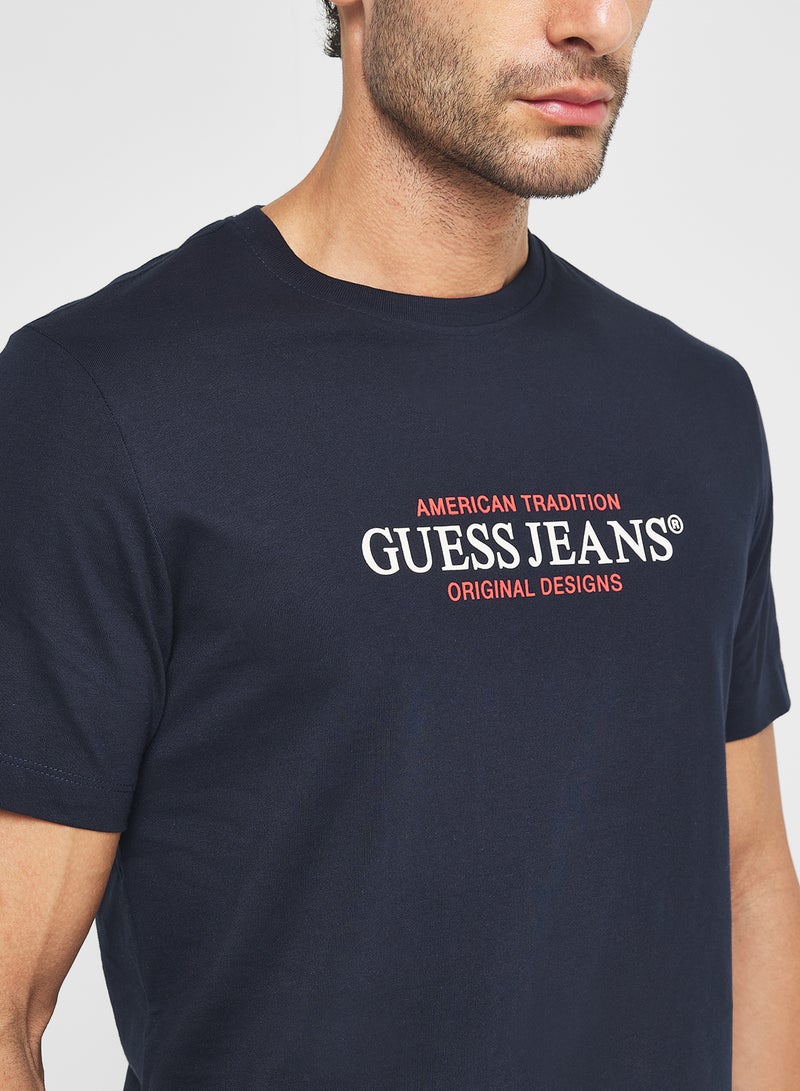 GUESS American Trad Crew Neck T-Shirt - Image 3