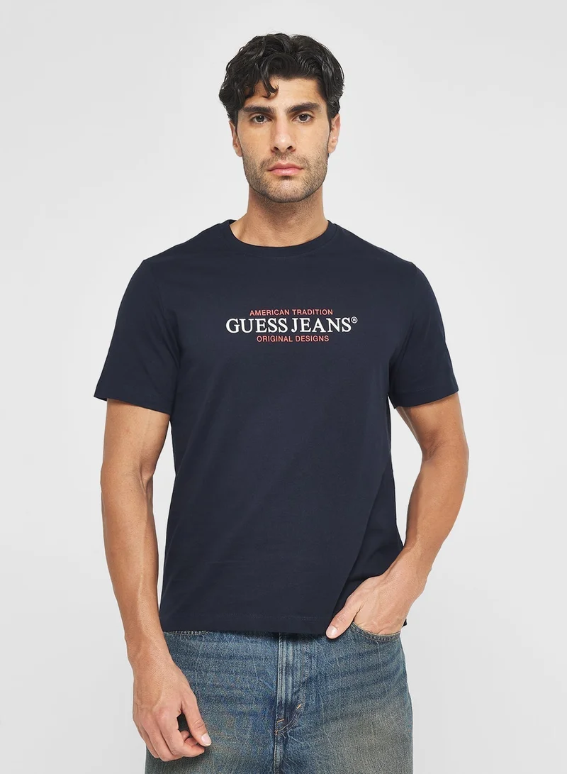 GUESS American Trad Crew Neck T-Shirt