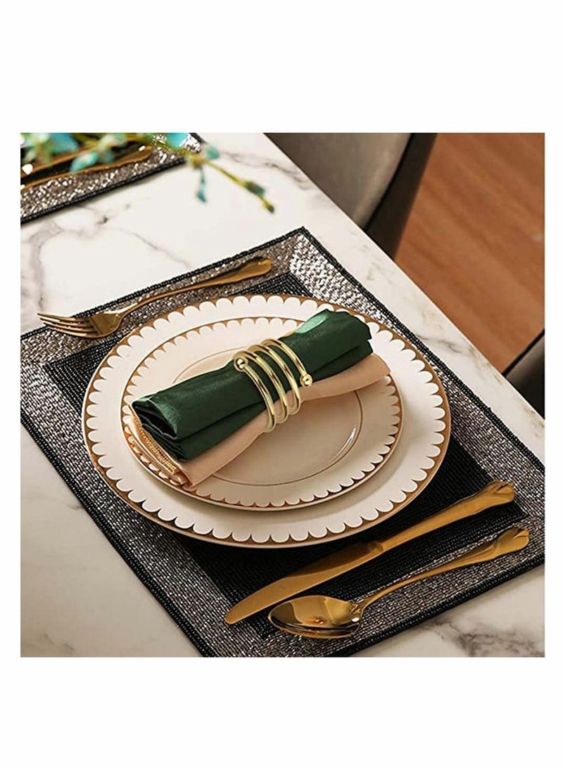 8-Piece Set Napkin Ring Table Setting Suitable for Casual or Formal Occasions (gold) multi - Image 4