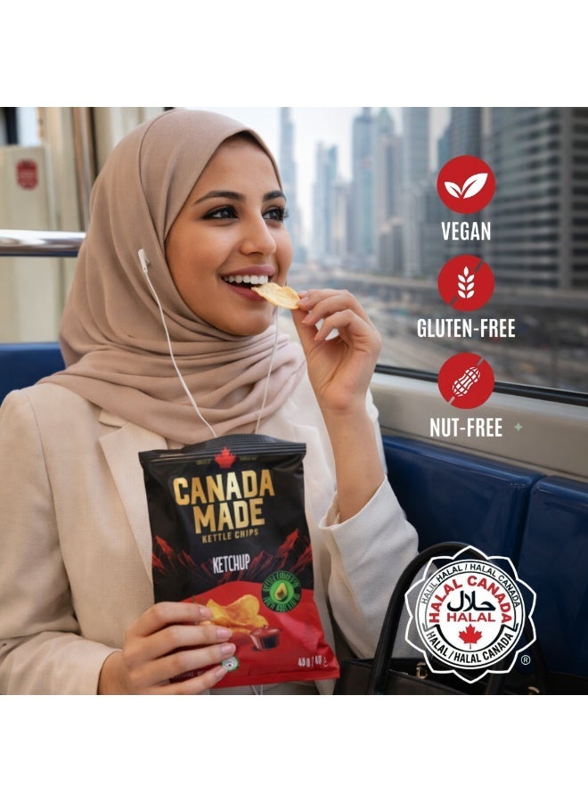 Canada Made Healthy Snacks - 100% Avocado Oil Kettle Cooked Potato Chips - Ketchup Flavor, Vegan, Gluten Free, Nut Free Healthy Chips - Made in Canada Snacks - 150g Bag - Image 2