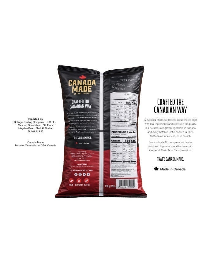 Canada Made Healthy Snacks - 100% Avocado Oil Kettle Cooked Potato Chips - Ketchup Flavor, Vegan, Gluten Free, Nut Free Healthy Chips - Made in Canada Snacks - 150g Bag - Image 5