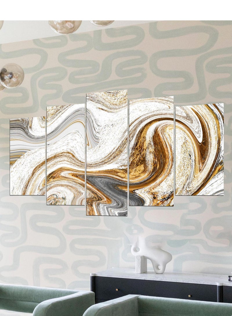 Droplyte 5 Piece Multicolor Abstract Painting Decorative Wall Art Wall Decor Card Board MDF Home Decor for Living Room, Drawing Room, Office Room and Bedroom 100CM x 60CM  - Image 2