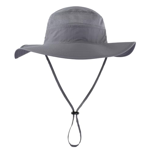 Home Prefer UPF 50+ Men's Sun Hat Wide Brim UV Sun Protection Bucket Hat for Mens Fishing Hat Womens Beach Safari Garden Golf (Dark Gray) - Image 3