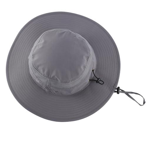 Home Prefer UPF 50+ Men's Sun Hat Wide Brim UV Sun Protection Bucket Hat for Mens Fishing Hat Womens Beach Safari Garden Golf (Dark Gray) - Image 2