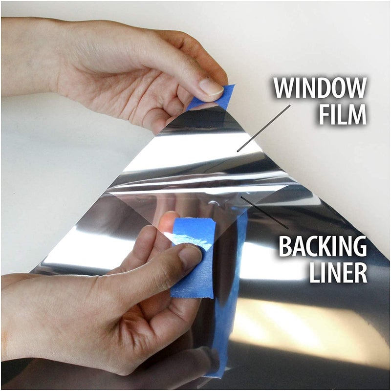 Sun Bird One Way Mirror Film Daytime Privacy Heat Control Reflective Glass Covering Anti UV Solar Film Static Cling House Window Tint II Silver (20 X 118 Inches) - Image 5
