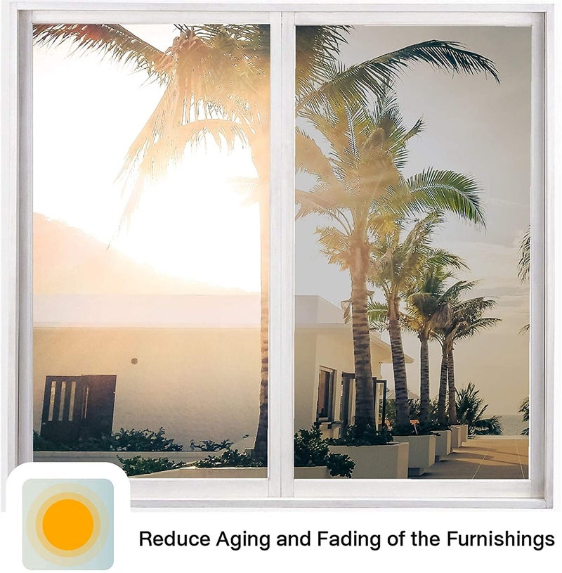Sun Bird One Way Mirror Film Daytime Privacy Heat Control Reflective Glass Covering Anti UV Solar Film Static Cling House Window Tint II Silver (20 X 118 Inches) - Image 2