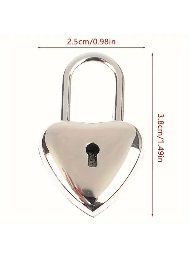 3pcs Heart Shaped Mini Padlocks with Keys for Luggage Jewelry Box Diary Gift - Image 4