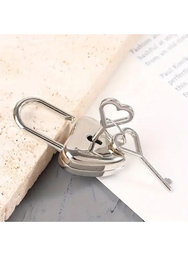 3pcs Heart Shaped Mini Padlocks with Keys for Luggage Jewelry Box Diary Gift - Image 2