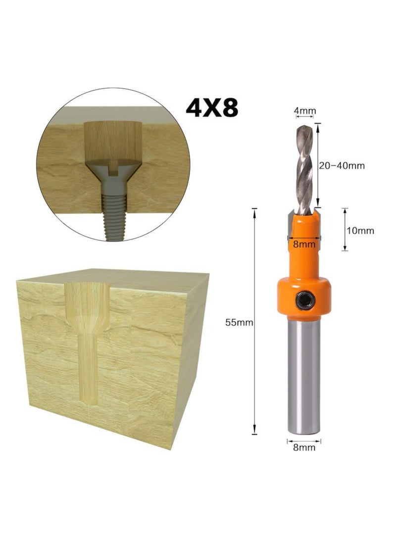 GNAFOTU 5 Pcs HSS Countersink Drill Bit Set, Woodworking Chamfer Screws Hole Drills Bit for Wood Drilling, Plastic, Drilling Holes£¨2.8mm, 3mm, 3.2mm, 3.5mm, 4mm£©Drill Tools & Accessories - Image 3