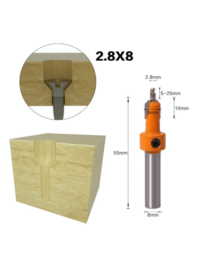 GNAFOTU 5 Pcs HSS Countersink Drill Bit Set, Woodworking Chamfer Screws Hole Drills Bit for Wood Drilling, Plastic, Drilling Holes£¨2.8mm, 3mm, 3.2mm, 3.5mm, 4mm£©Drill Tools & Accessories - Image 5