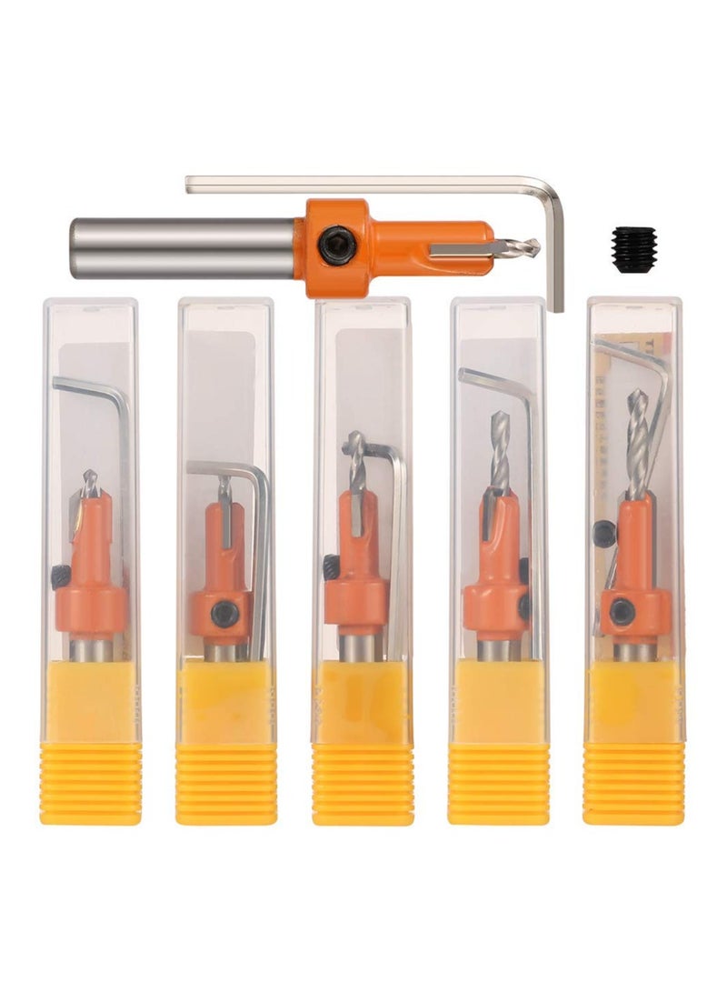 GNAFOTU 5 Pcs HSS Countersink Drill Bit Set, Woodworking Chamfer Screws Hole Drills Bit for Wood Drilling, Plastic, Drilling Holes£¨2.8mm, 3mm, 3.2mm, 3.5mm, 4mm£©Drill Tools & Accessories - Image 4