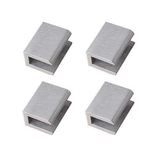 Orhemus 4pcs Adjustable 304 Stainless Steel Glass Clip Clamp Shelf Holder Bracket Support 023035 Brushed Finish Flat Surface 2 Pairs Wall Mounted