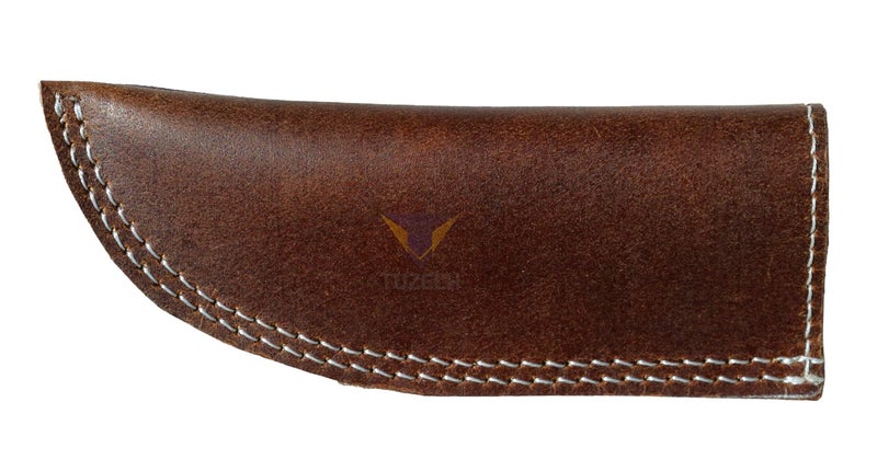 Tuzech Tuzech Handmade Leather Hot Handle Panhandle Potholder Double Layered Stitched Slides OnOff Easily onto Metal Skillet Grips Essential Cookware 55 X 2 Inches Brown  - Image 3