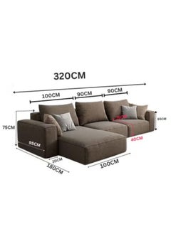 KARNAK Karnak Sectional Sofa With Cushions L-Shaped Comfortable Living Room Sofa Color (Dark Brown) Left  - Image 3