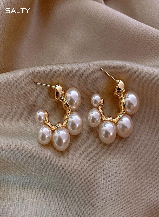 SALTY Anti Tarnish Pearl Perfection Studs Earrings Set for Women | Stylish Fashion Jewellery | Accessories for Girls | Minimal Jewelry | Ideal for Gifting | Marriage, Birthday | Gift for Valentine Day - Image 5