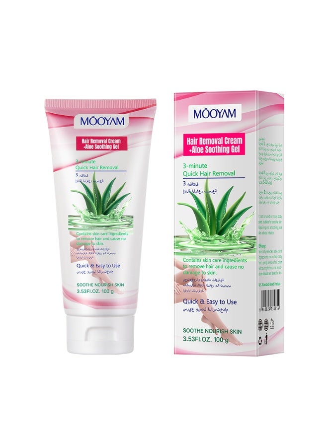 موويام كريم إزالة الشعر لإزالة شعر الإبطين وشعر الساقين، ملطف ومرمم للإبطين، إزالة الشعر دون ترك آثار لكل زجاجة 100 جرام - Image 4