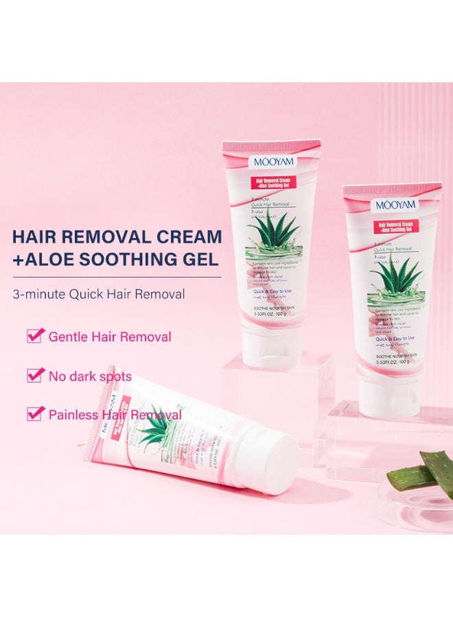 موويام كريم إزالة الشعر لإزالة شعر الإبطين وشعر الساقين، ملطف ومرمم للإبطين، إزالة الشعر دون ترك آثار لكل زجاجة 100 جرام - Image 5