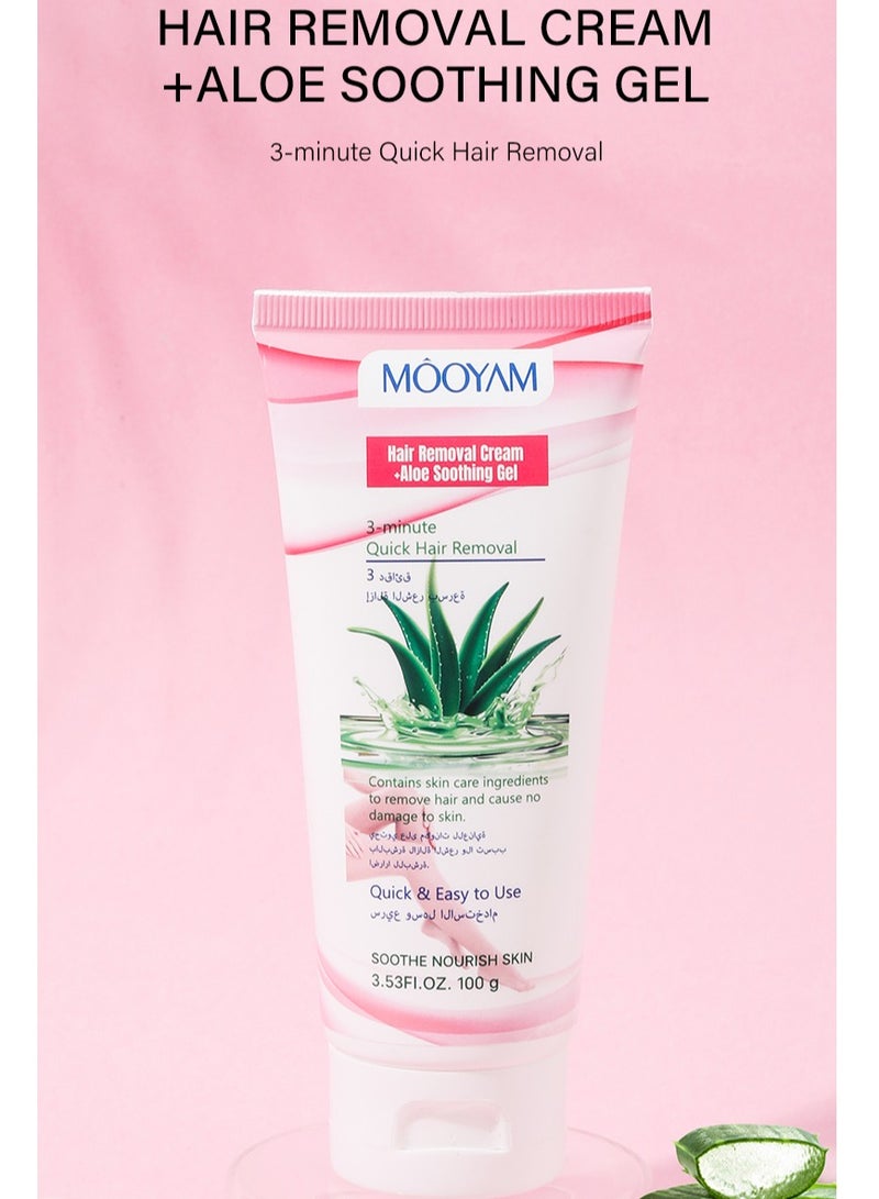 MOOYAM Hair Removal Cream For Armpit Hair Removal, Leg Hair, Soothing And Repairing Underarms, Hair Removal Without Leaving Traces Per Bottle 100g - Image 2