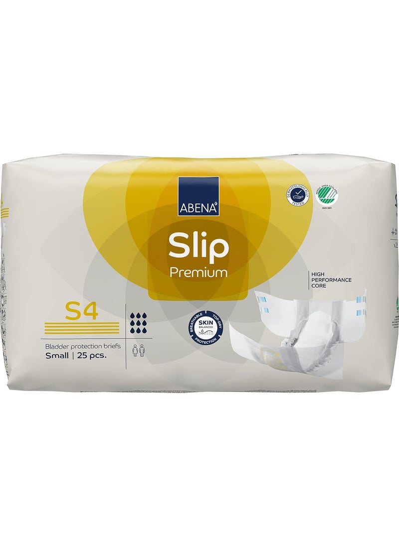 Abena Abena Slip Premium Incontinence Briefs, Level 4, (Small to Extra Large Sizes), Small, 75 Count 