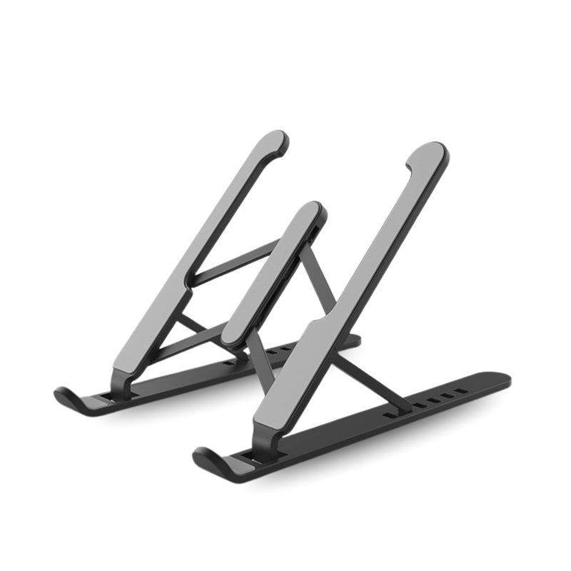 GEONIX Trek T1 ABS Plastic Laptop Stand Height & Angle Adjustable | Foldable | Portable | Supports Maximum 5kg of Weight |Support Upto 17 inch (Black) - Image 1
