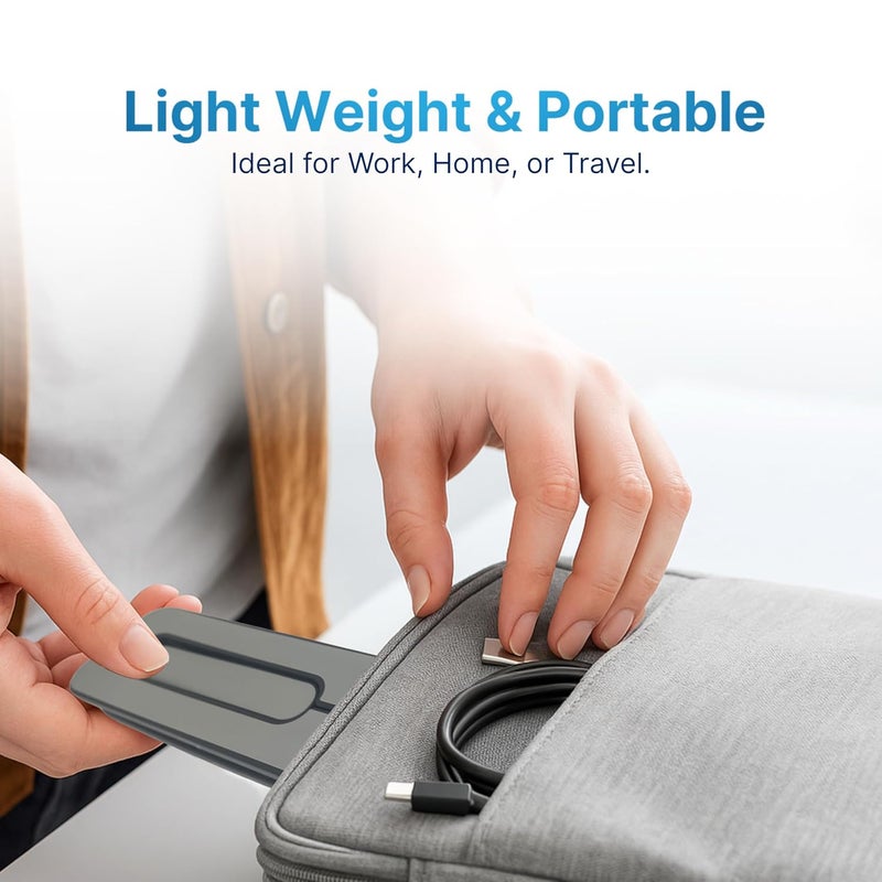 GEONIX Trek T1 ABS Plastic Laptop Stand Height & Angle Adjustable | Foldable | Portable | Supports Maximum 5kg of Weight |Support Upto 17 inch (Black) - Image 4