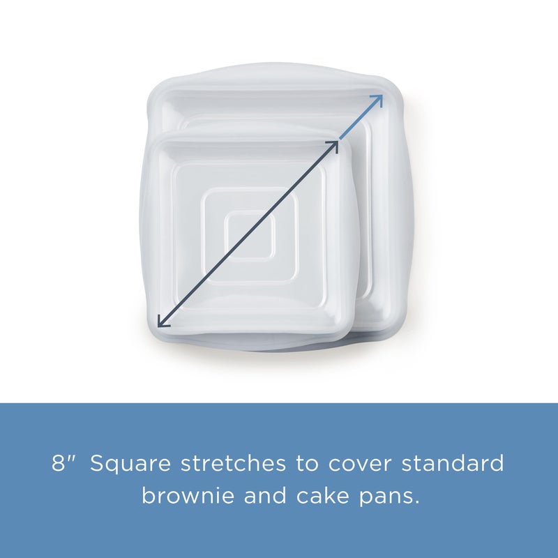 Stasher Reusable Silicone Stretch Lid for Casseroles, Sheet Pans, Baking Dishesâ€“Square Replacement Lid, 8â€x8â€, Stretchable, Leak-free, Microwave Safe, Dishwasher Safe, Food Cover, Eco-Friendly, Clear - Image 5