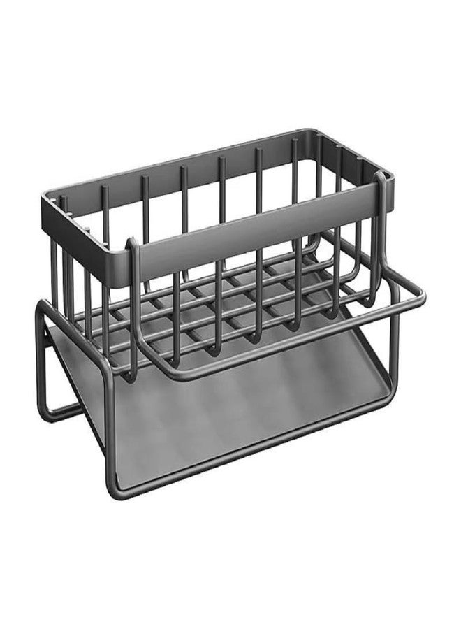 Daesyn Deal Self Draining Sink Organizer for Kitchen | Dishcloth, Sponge & Towel Holder with Fast Drying Design | Compact Kitchen Sink Caddy for Daily Use | Space Saving Rack (Black) - Image 1