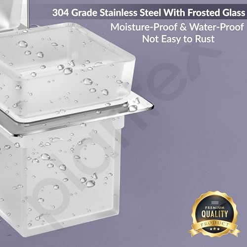 Plantex 304 Grade Stainless Steel Glass Tumbler Holder/Toothbrush Holder for Bathroom/Bathroom Accessories - Crystal (Chrome) - Image 4