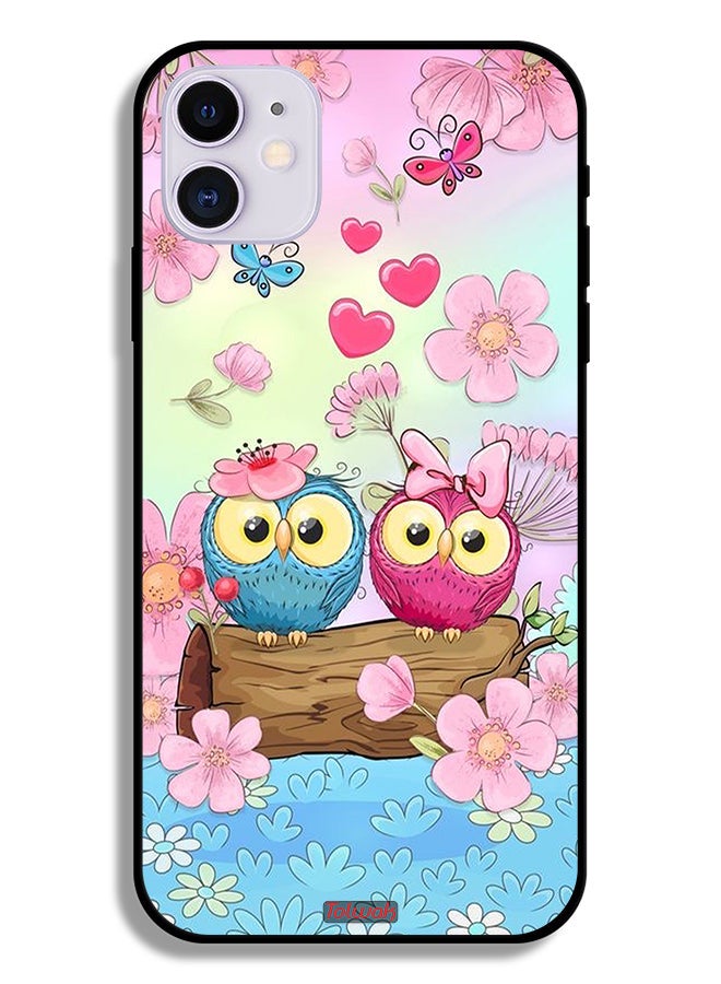 Tolwak Apple iPhone 11 Protective Case Cute Owls Art - Image 2