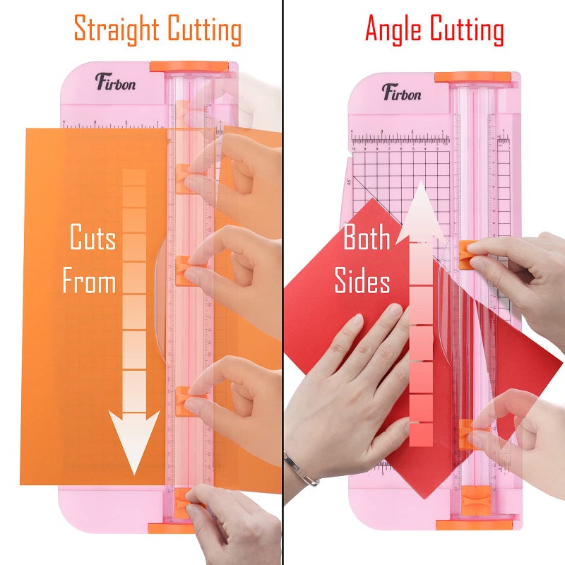 Firbon A4 Paper Cutter 12 Inch Titanium Straight Paper Trimmer with Side Ruler for Scrapbooking Craft, Paper, Coupon, Label, Cardstock(Pink) - Image 4