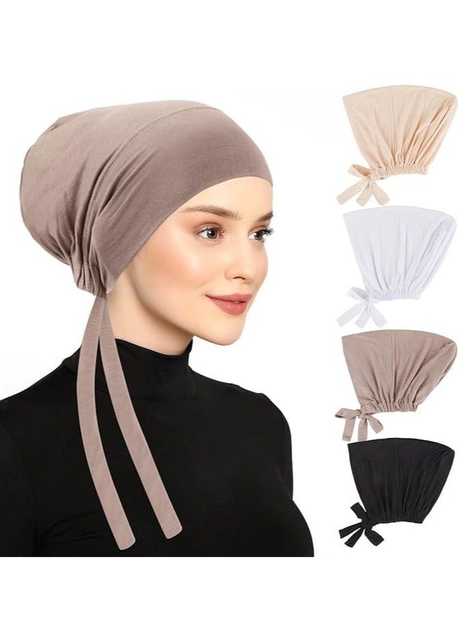 FengSVMA Women Hijab Undercap, Islamic Muslim Under Hijab Cap Inner Under Scarf Hat Hijab Cap with Tie Back Closure  - Image 1