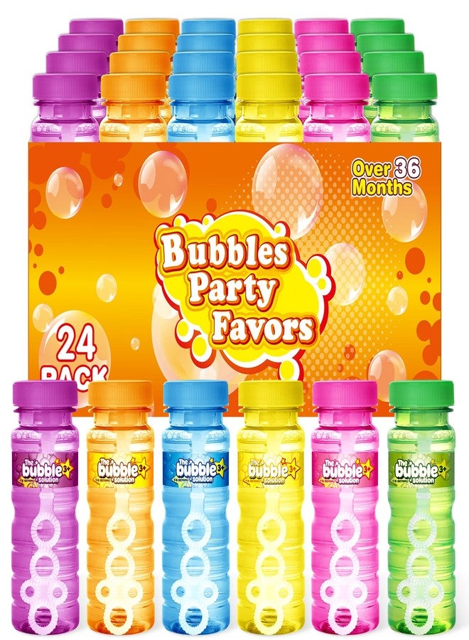 OCHIDO 24 Pcs Bubble Bottles with Wand, Bubbles for Kids Summer Outdoor & Indoor Activity, Bubbles Party Favors for Birthday Party Supplies, Summer Toys Gift, 4oz Bubbles Solution in 6 Colors - Image 1