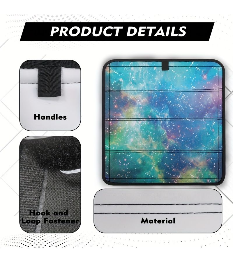Lightweight Foldable RV Starry Sky Window Shade Style B Vibrant Galaxy Pattern Sun Ray Blocking Polyester Material Easy Install Camper Door Shade Privacy Comfort - Image 3