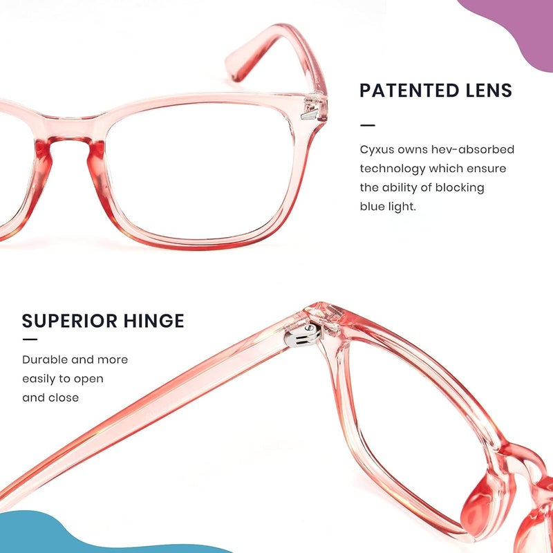 Cyxus Blue Light Glasses for Men Women Reduce Eye Strain UV Blocking for Computer Screen 8082 - Image 3