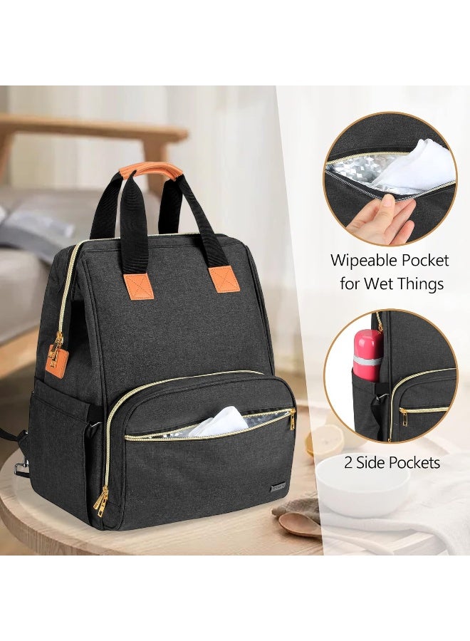 Teamoy Breast Pump Bag with Cooler Bag, Breast Pump Tote Backpack with Laptop Sleeve for Working Moms, Compatible with Spectra S1,S2, Medela, Black - Image 3