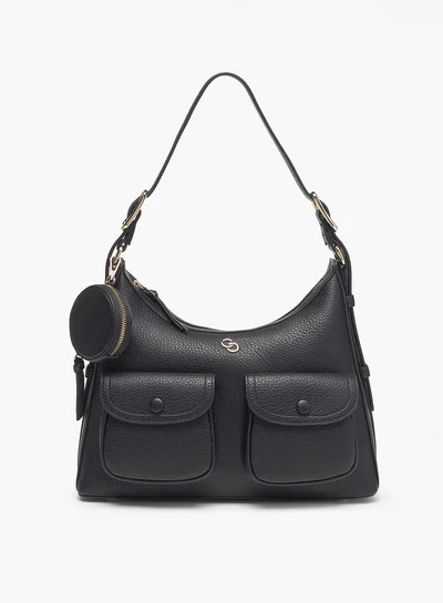 Celeste Solid Shoulder Bag with Coin Purse and Adjustable Handle