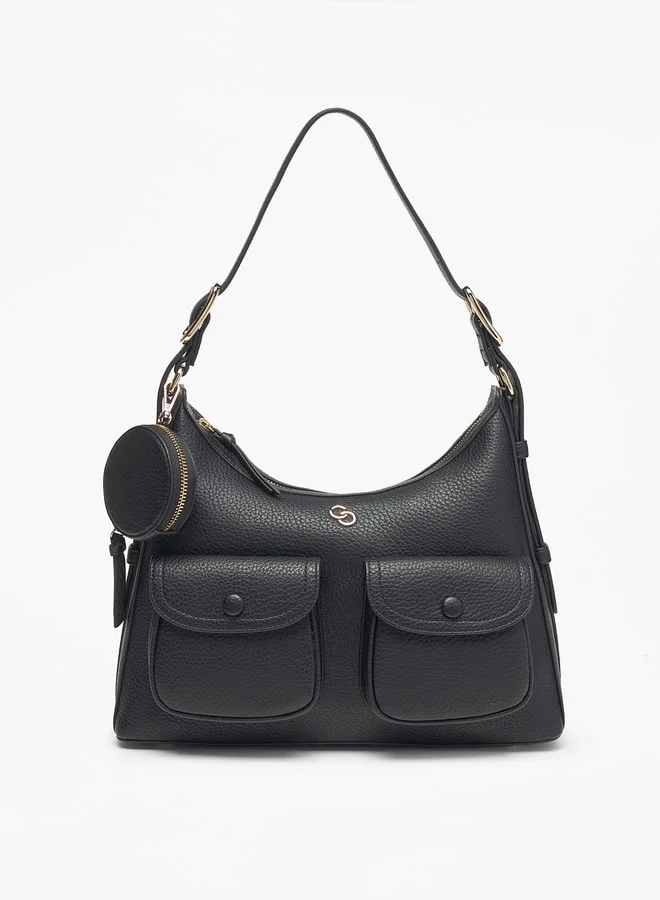 Celeste Solid Shoulder Bag with Coin Purse and Adjustable Handle