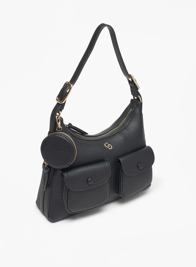Celeste Solid Shoulder Bag with Coin Purse and Adjustable Handle