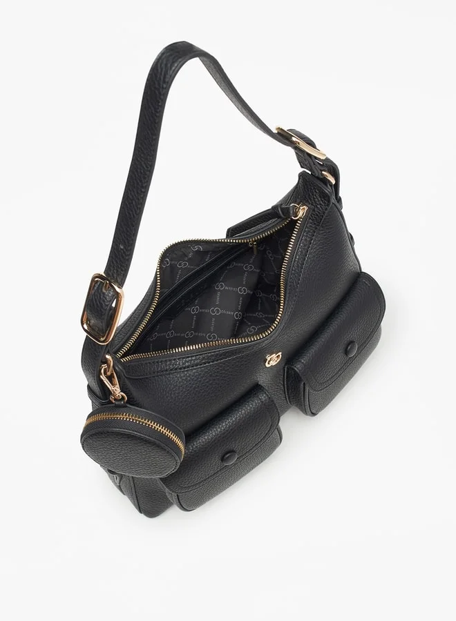 Celeste Solid Shoulder Bag with Coin Purse and Adjustable Handle