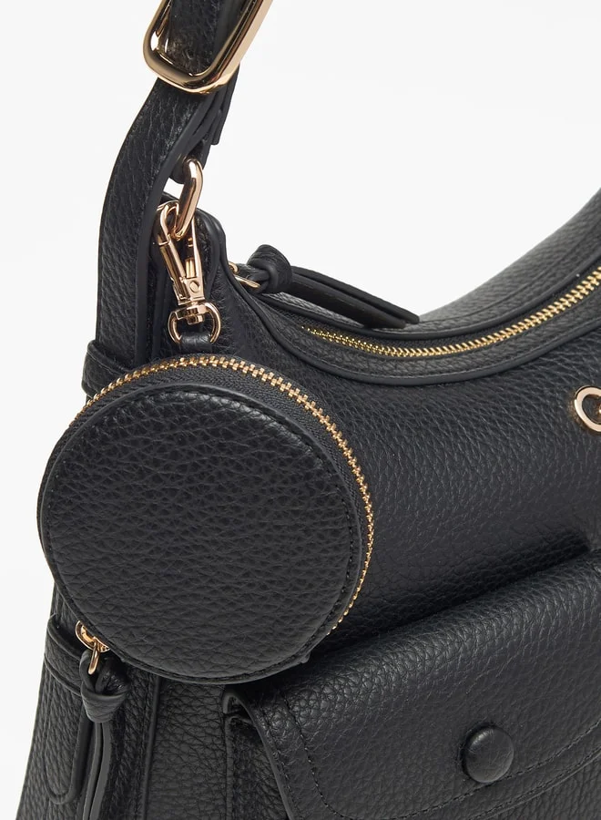 Celeste Solid Shoulder Bag with Coin Purse and Adjustable Handle