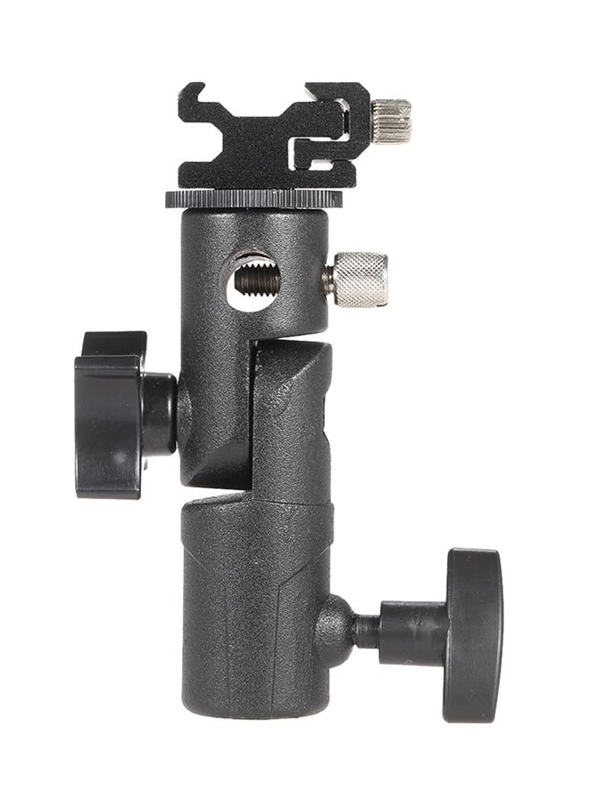 NIBEMINENT Adjustable E Type Universal Metal Flash Hot Shoe Speedlite Umbrella Holder Light Stand Bracket Black - Image 1